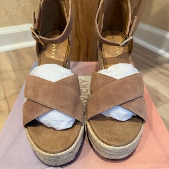 Lisa Vicky GEMI-V Espadrille Wedge Sandals Cognac NIB - Picture 3 of 5